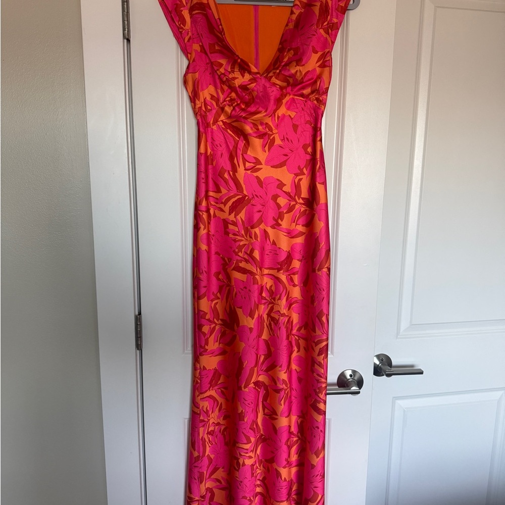 Hello Molly Pink & Orange Floral Maxi Dress